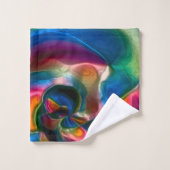 Verkleurde abstracte verdraaide lijnen in lichtscu bad handdoek (Wasdoekje)