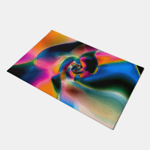 Verkleurde abstracte verdraaide lijnen in lichtscu deurmat
