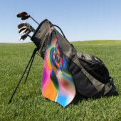 Verkleurde abstracte verdraaide lijnen in lichtscu golfhanddoek (Groen)