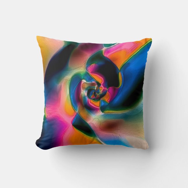 Verkleurde abstracte verdraaide lijnen in lichtscu kussen (Voorkant)