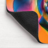 Verkleurde abstracte verdraaide lijnen in lichtscu muismat (Hoek)