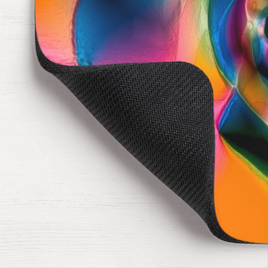 Verkleurde abstracte verdraaide lijnen in lichtscu muismat (Hoek)