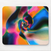 Verkleurde abstracte verdraaide lijnen in lichtscu muismat (Voorkant)
