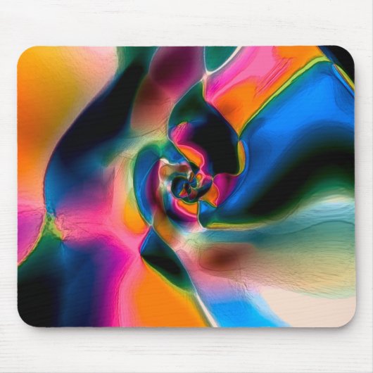 Verkleurde abstracte verdraaide lijnen in lichtscu muismat (Voorkant)