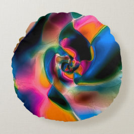 Verkleurde abstracte verdraaide lijnen in lichtscu rond kussen