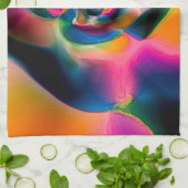 Verkleurde abstracte verdraaide lijnen in lichtscu theedoek (Gevouwen)