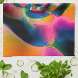 Verkleurde abstracte verdraaide lijnen in lichtscu theedoek