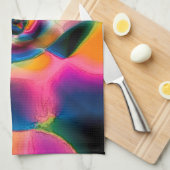 Verkleurde abstracte verdraaide lijnen in lichtscu theedoek (Quarter Fold)