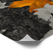 Verkleurde bladeren in een Poster van de Zwarte en (Hoek)