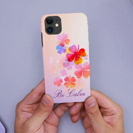 Verkleurde bloemen die iPhone Case tekenen