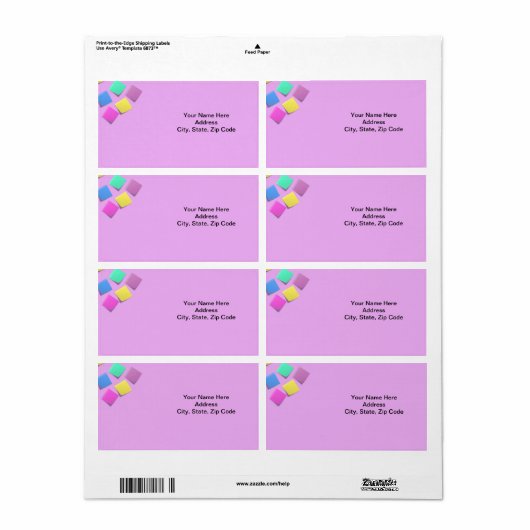 Verkleurde blokken labels (Full Sheet)