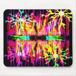 Verkleurde brand en Sparks Mousepad Muismat