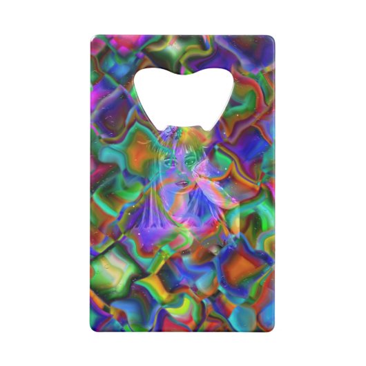 Verkleurde dromen creditkaart flessenopener (Achterkant)