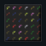 Verkleurde fietsen magneet<br><div class="desc">gekleurde fietsen</div>