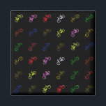 Verkleurde fietsen magneet<br><div class="desc">gekleurde fietsen</div>