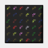 Verkleurde fietsen magneet (Voorkant)