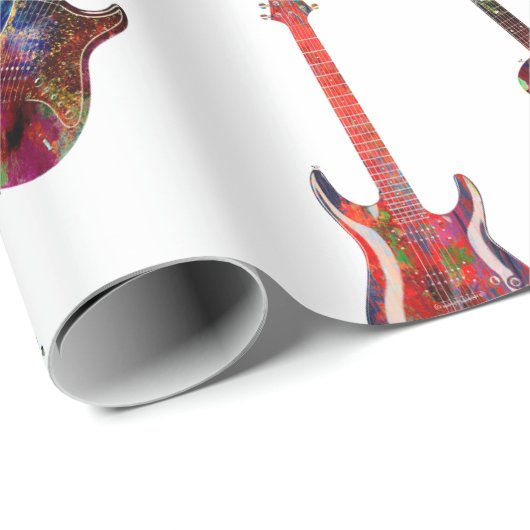 Verkleurde gitaren cadeaupapier (Rol Hoek)