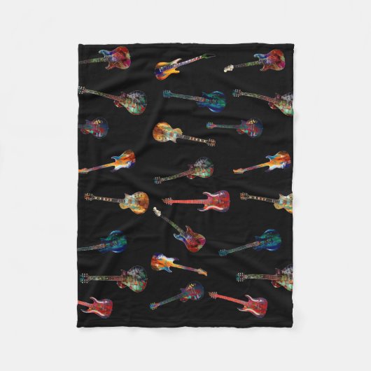 Verkleurde gitaren fleece deken (Voorkant)