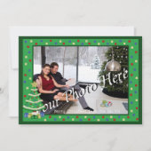 Verkleurde kerstboom met 8-bits videogame-stijl feestdagenkaart (Voorkant)