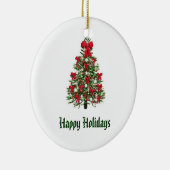 Verkleurde kerstboomversiering keramisch ornament (Rechts)