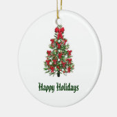 Verkleurde kerstboomversiering keramisch ornament (Links)