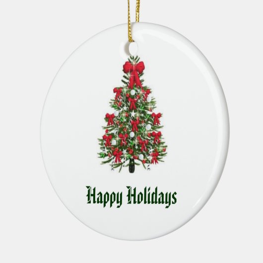 Verkleurde kerstboomversiering keramisch ornament (Links)