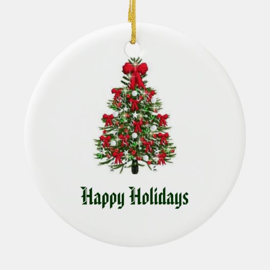 Verkleurde kerstboomversiering keramisch ornament (Achterkant)