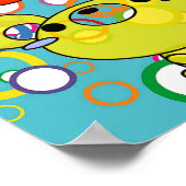 Verkleurde Kittys op Circles Canvas Print (Hoek)