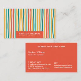 Verkleurde lijnen Stijlvol Trendy Modern Business  Visitekaartje