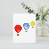 Verkleurde luchtballonnen briefkaart (Staand voorkant)