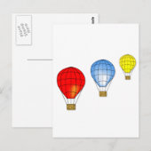 Verkleurde luchtballonnen briefkaart (Voorkant / Achterkant)