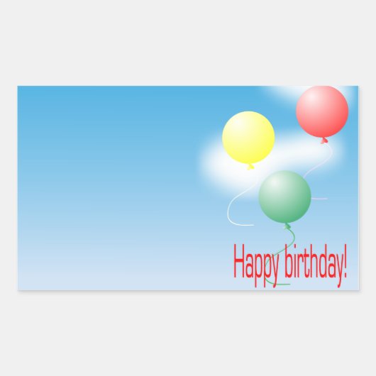 Verkleurde luchtballonnen rechthoekige sticker (Voorkant)
