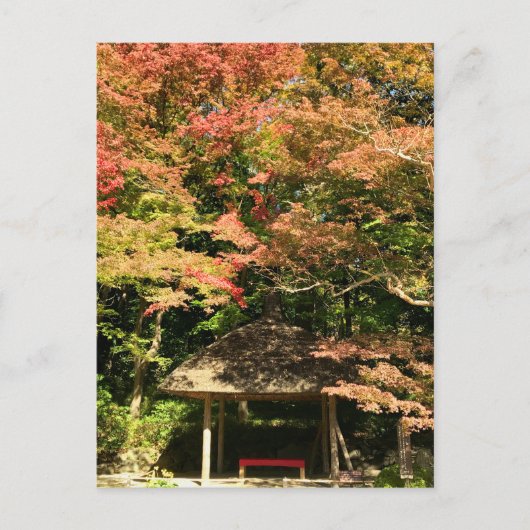 Verkleurde mannetjes- en rusthuisjes briefkaart (Voorkant)