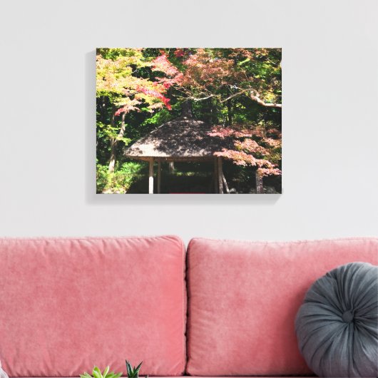 Verkleurde mannetjes- en rusthuisjes canvas afdruk (Insitu (Woonkamer))