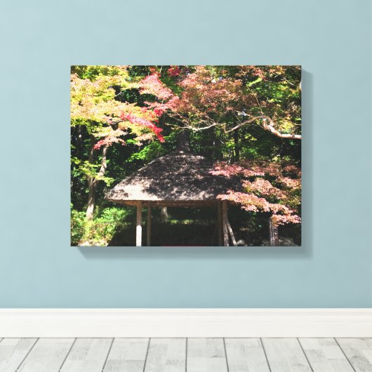 Verkleurde mannetjes- en rusthuisjes canvas afdruk (Insitu (Houten vloer))