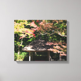 Verkleurde mannetjes- en rusthuisjes canvas afdruk