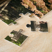 Verkleurde mannetjes- en rusthuisjes legpuzzel (Zijkant)