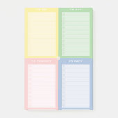 Verkleurde multifunctionele laptop post-it® notes (Voorkant)