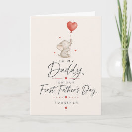 Verkleurde Olifant Eerste Vaderdag Kaart