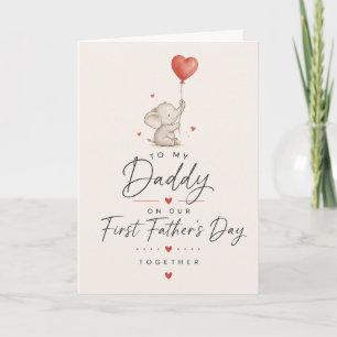 Verkleurde Olifant Eerste Vaderdag Kaart