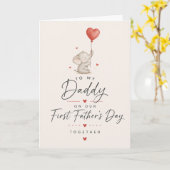 Verkleurde Olifant Eerste Vaderdag Kaart (Gele Bloem)