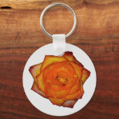 Verkleurde oranje roos sleutelhanger (Voorkant)