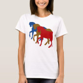 Verkleurde paarden in Sillouette T-shirt (Voorkant)