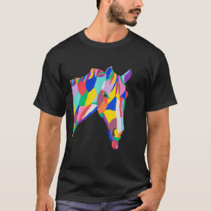 Verkleurde paarden met tongen uitsteken t-shirt