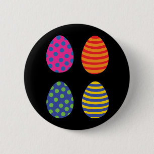 Verkleurde paaseieren ronde button 5,7 cm