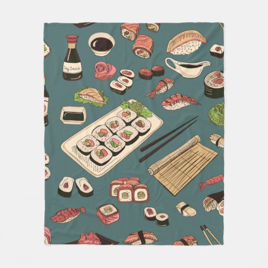 Verkleurde paddenstoelen en rollen naadloos, uitst fleece deken (Voorkant)