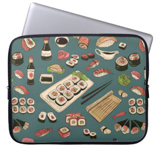 Verkleurde paddenstoelen en rollen naadloos, uitst laptop sleeve