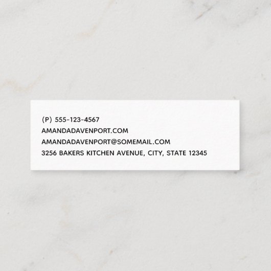 Verkleurde pasta-decorteermiddelen mini visitekaartje (Achterkant)