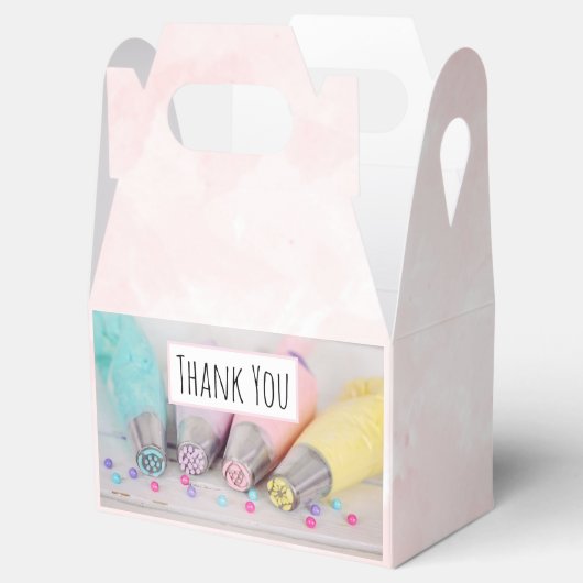 Verkleurde pasta-decorteerprogramma's Dank u wel Bedankdoosjes (Geopend)