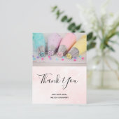 Verkleurde pasta-decorteerprogramma's Dank u wel Briefkaart (Staand voorkant)